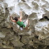 Glen C working Cicak, 7c+. Fairy Caves, Borneo.