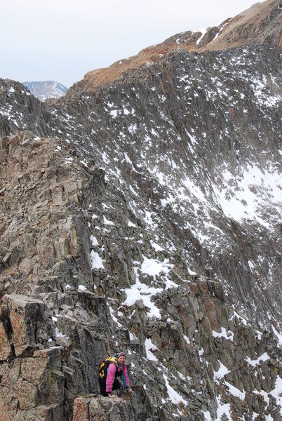 JP nearing the West Summit of Babcock on the ridge, November 2009.