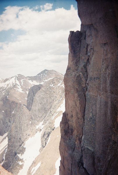 Looking east along the NE face of Pigeon from the saddle, July 2008.