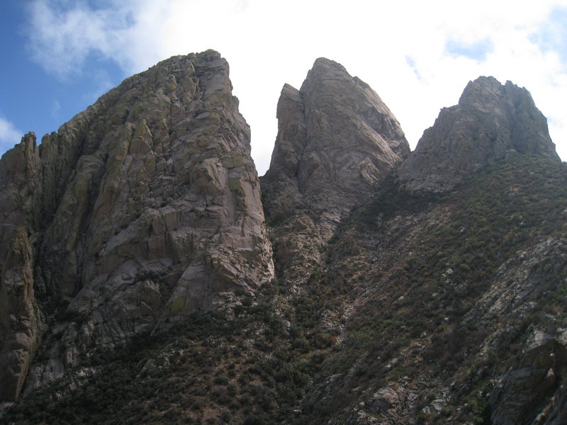 All three Rabbit Ears from just below the summit of ORP.  NRE on left, MRE in center, SRE on right.