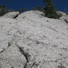 Looking up at pitch 2. Note the cool dikes and chickenheads.