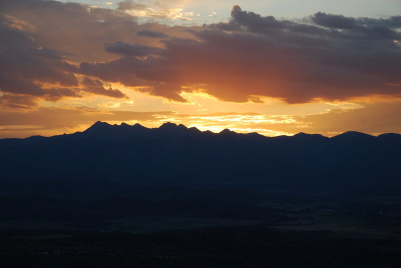 La Platas sunrise from Mesa Verde, 9-2009.