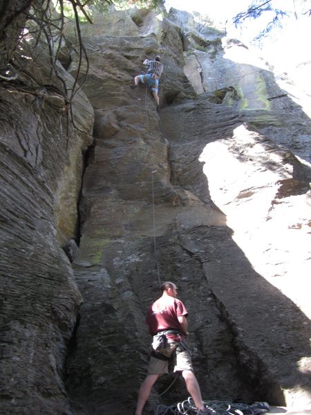 Will on Mojo with Ben belaying