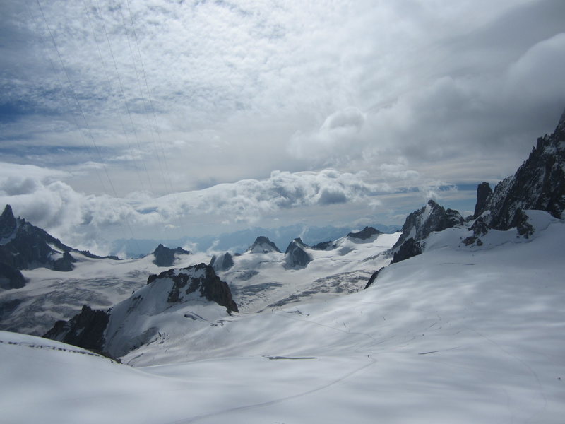 View of the Vallee Blanche from the Aiguille du Midi