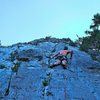 Jeremy Ashton on the third pitch of Evil Shenanigans (5.10d).