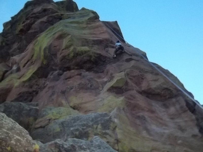 AJ working his way up our after work, evening climb of Saturday's Folly. September 30, 2011.