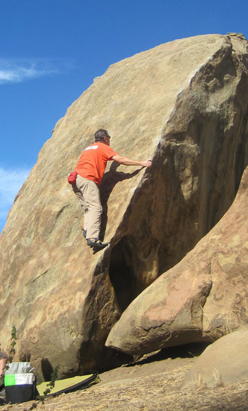 Heading up the arete...