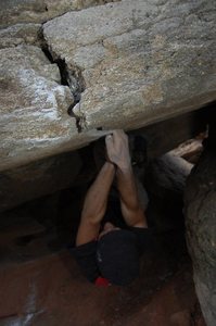 In the middle of the roof section.