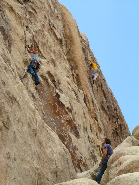 casey, alexis, and me climbing at the DQ wall.