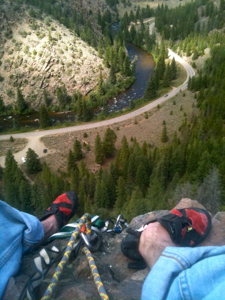 Looking down at Taylor, Second pitch. 