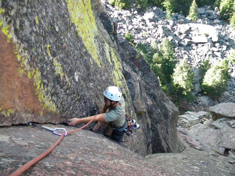 Marc, enjoying the steepness of Cornered.