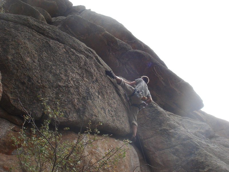 Josh about to pull the crux.