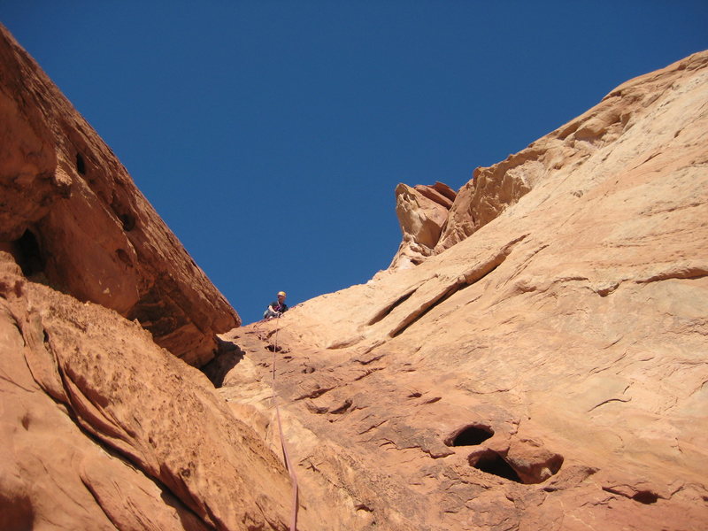 Many water-eroded pockets occur, especially on P3 & P4 (photo by Phil Ashton)