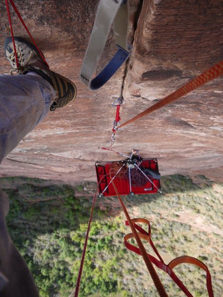 Moving up my fifth pitch (Arch Crack Pitch) on Prodigal Sun.  October 2011