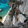 Pitch 2 of Valencianos extended all the way to the base of the crux pitch. <br>
<br>
Peñón de Ifach 