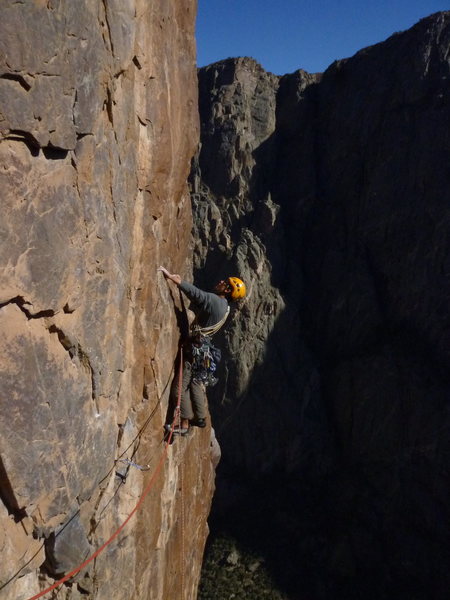 Leading the 5.9R traverse.