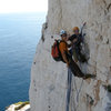 fun belay station after pitch 7