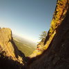 The Walton Traverse, P3 of the Maiden North Face 5.6R.  Belay- K. Decker.  Taken with the Go Pro HD Hero.  