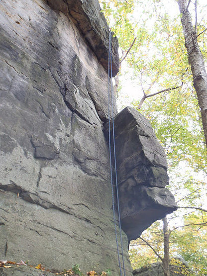 This photo shows the top portion of the climb.  The tombstone appears prominently.