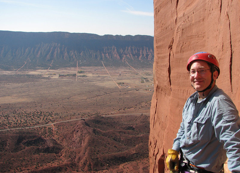 At the first pitch belay of the <em>[[105717289]]</em>.<br>
<br>
October 28, 2011.