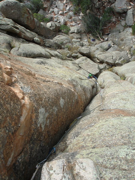 Looking down the route.