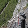 Looking back from the pitch three anchor.