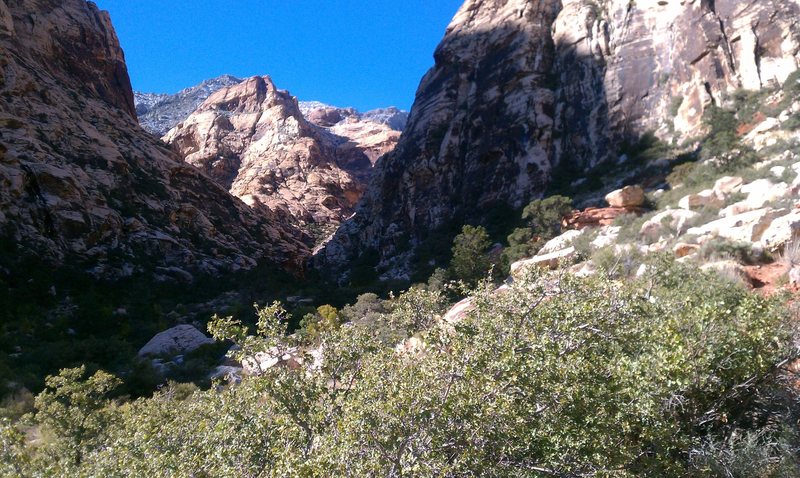 looking up at the slab to the right