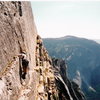 Todd making his way to the Robbins Traverse, Reg NW Route, Half Dome