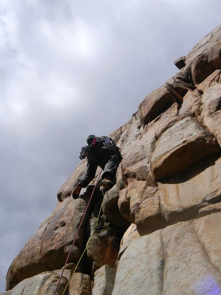 Just pulled the crux.  The easier variation steps left around this move.