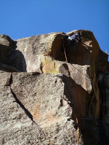 Colin setting up for the proper top out.