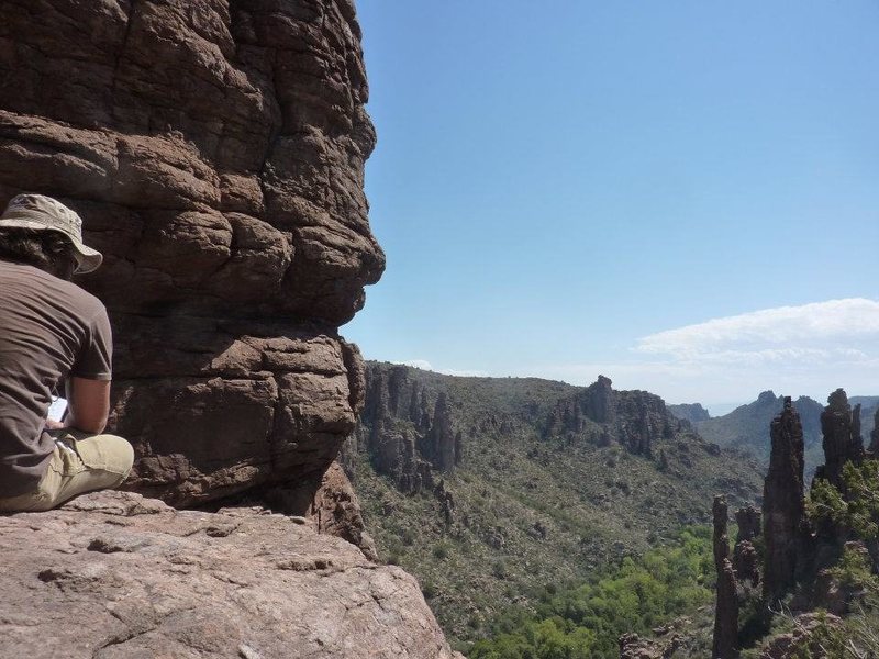 Luke looking down into Lower Devils Canyon