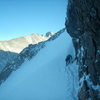 All Mixed Up - RMNP on 11/26/2011.  With the wind loaded snow slope at the top of the climb visible.