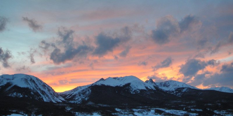 Gore Range at sunset.