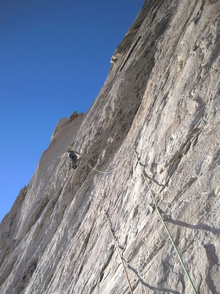 Andy on the crux section