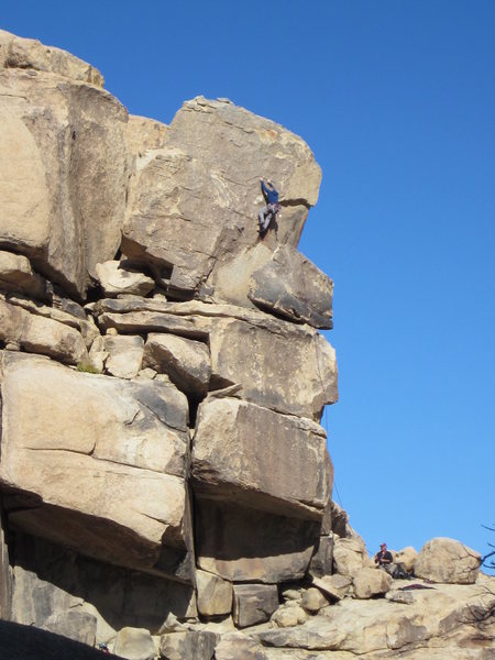 Dave Vaughn pulling over the "maw", hey belayer....wake up!