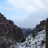 Looking down into Hackberry when it's just a wee bit too cold to go down ...