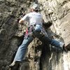 Starting up the steep and well featured second pitch of the namesake route for the Liedekerke sector