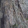 Jack Fisher works up the rope stretching crux pitch. Photo by Ryan Day Thompson Photography.  