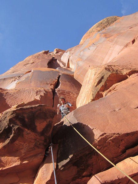 David Marcinowski after the boulder problem start, on Biggie Smiles.