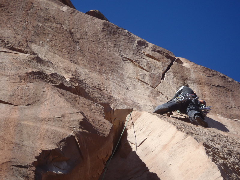 Mike B. on the first ascent.