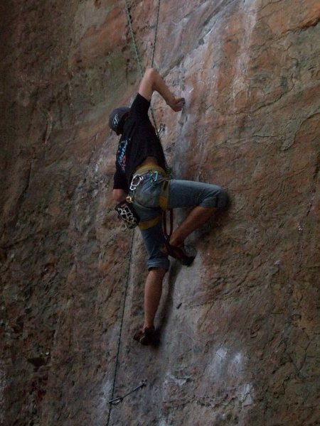 to defy the laws of tradition, 5.10a; one of the best at RRG 