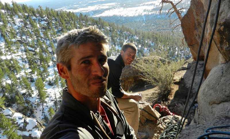 Wade and I on the Lunar Ledge after completing the route, Christmas Day, 2011.  Now that's my kind of Christmas.