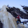 Mike Walley climbing at Loch Vale - Dec 26th 2011.