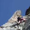 Climbing in the Läged Wingällen area. This is typical rock for Chli Glatten and numerous other areas higher up on the west side of the Klausenpass. 