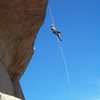 Rappeling off Nautilus rock in Vedauwoo