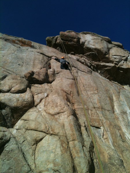 Bobby Lewis about to start on the finger crack.