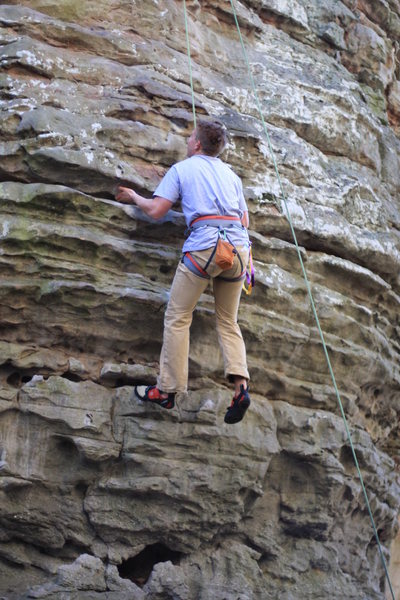 The underhand jug that makes the crux super easy