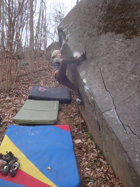 Jen working through Tomb Traverse, Governor Stable, Pennsylvania