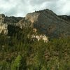 Good look at Imagination Wall at Mt. Charleston from the Mary Jane Falls Parking lot.