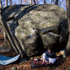 Steve Briggs and the Tuolumne Boulder.  Getting ready to climb Barbed Wire.